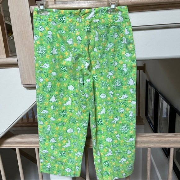 Lilly Pulitzer White Tag Vintage Sea Creature Print Cropped Pants 6 - Picture 5 of 10